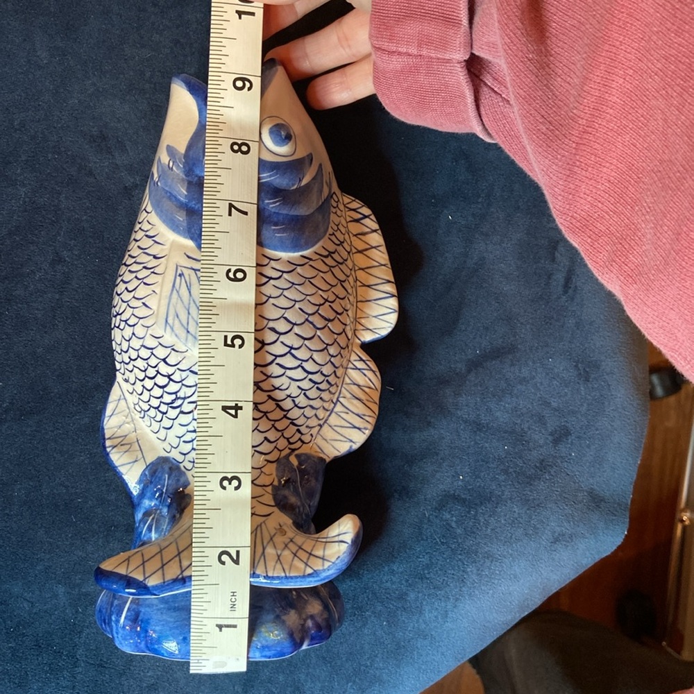 Fish vase•ceramic•made in the People’s Republic of China of China•blue & white - Picture 7 of 7